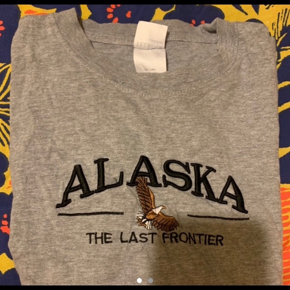 Grey Thrifted Alaska T-Shirt - Picture 1 of 2